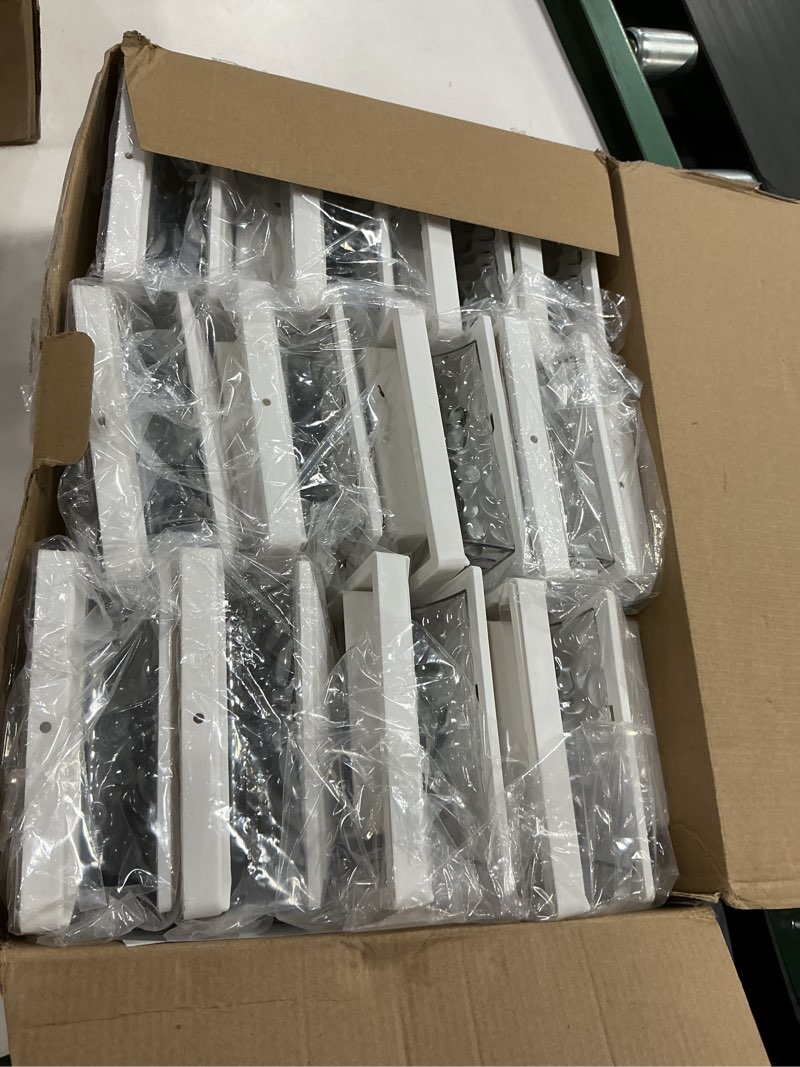Condition photo showing Good Condition for solar post cap lights outdoor 12pack, waterproof solar powered deck fence post lights fit 4x4/5x5/6x6 wood/vinyl posts, white vinyl fence post lights with warm/cool white for garden patio porch deck 12 lampshade-corrugated pattern