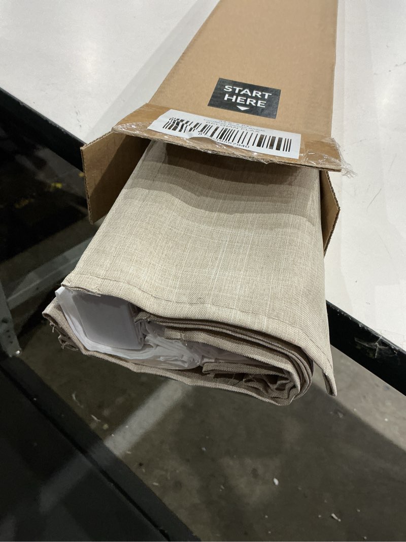 Condition photo showing Good Condition for chicology roman shades for windows, window treatments, roman shades, roman window shades, room darkening shades, window shades, 34.5" w x 64" h, belgian flax (privacy & light filtering) belgian flax (privacy & light filtering) 34.5"w x 64"h