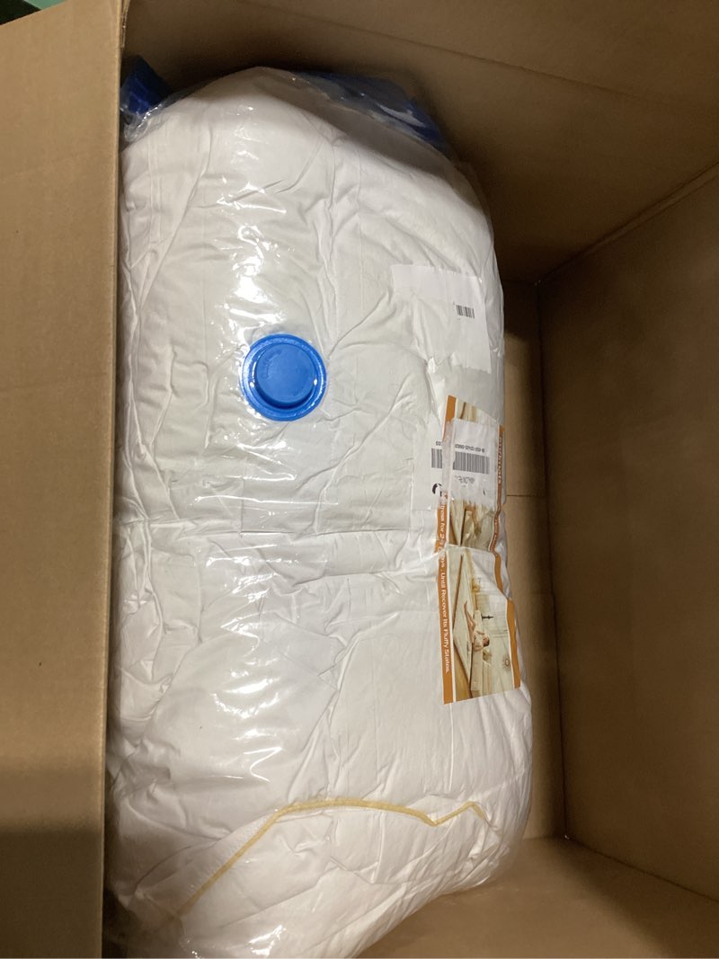 Condition photo showing As Is for HANYUN Goose Down Feather Fiber Comforter - All Season Queen Size -100% Cotton Duvet Insert Warm and Breathable Down Comforter Ultra-Soft 700 Fill-Power Fluffy Warmth 90"x90" Queen 90"x90" White