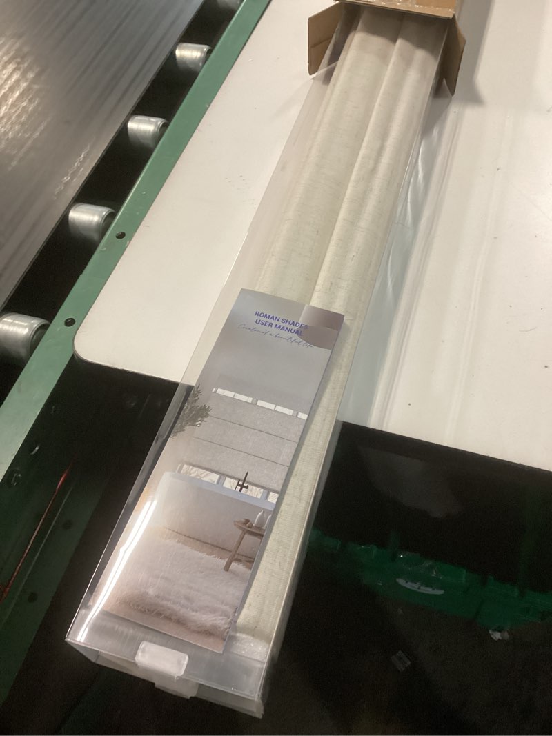 Condition photo showing Good Condition for no tools no drill roman shades, cordless blackout roman blinds for windows, room darkening window shades, smooth push & pull, easy to install, beige, 34" w × 48" h beige - b 34"w × 48"h
