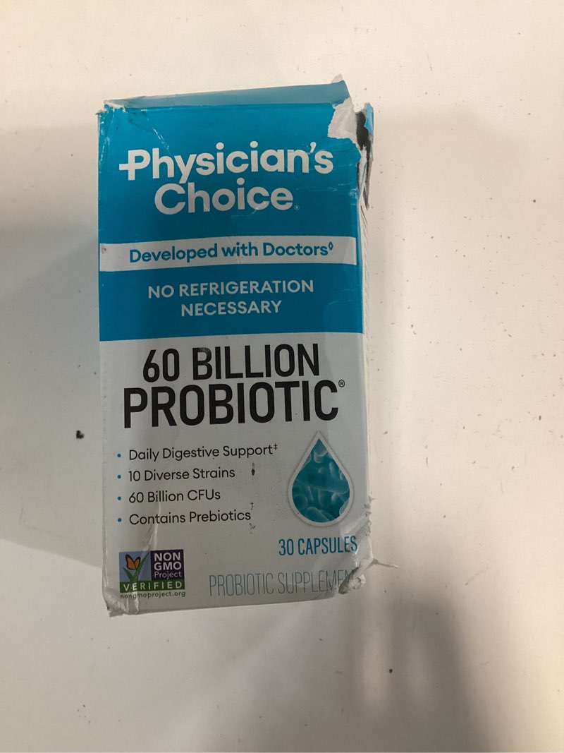 Condition photo showing New/Like New for Physician's Choice Probiotics 60 Billion CFU - 10 Strains + Organic Prebiotics - Immune, Digestive & Gut Health - Supports Occasional Constipation, Diarrhea, Gas & Bloating - for Women & Men - 30ct