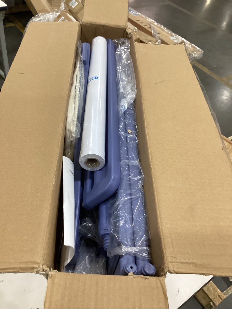 Condition photo showing Good Condition for art easel for kids 2-4 with wheels, whiteboard, chalkboard & paper roll adjustable height 3-in-1 toddler easel for 2-4 year old painting easel for kids with storage & accessories, blue h-smxhc-blue