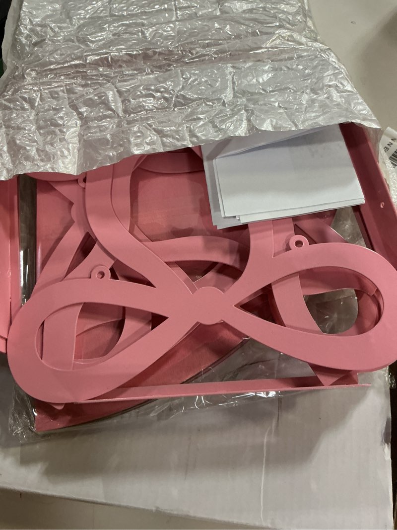 Condition photo showing Good Condition for kathfly 4 tie pink bow corner shelf wall mounted pink floating wood corner storage shelves for women girls decorative cute coquettish wall decor for bedroom living room bathroom kitchen office