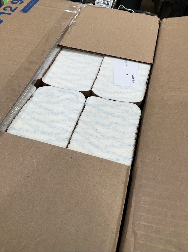 Condition photo showing Good Condition for tork extra soft multifold hand towels white with blue leaf print, h2 dispenser compatible 16 packs x 94 towels (101298)