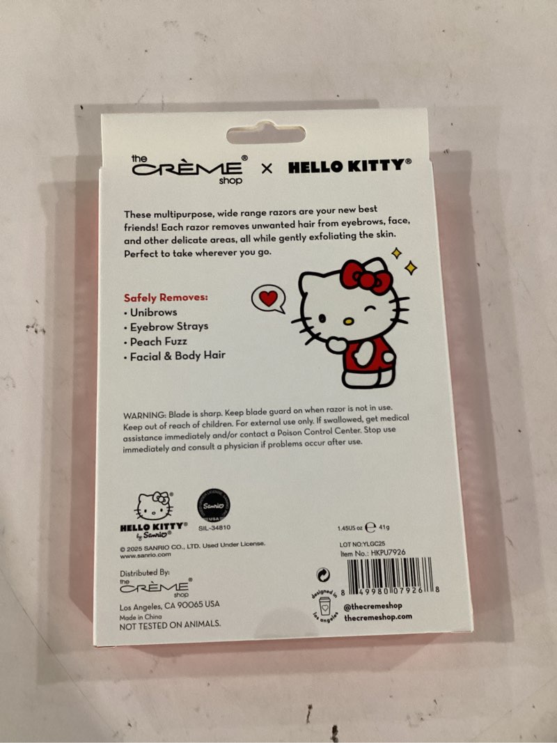 Condition photo showing New/Like New for the crème shop x hello kitty prepped up! dermaplane razors - one blade for gentle exfoliation, dermaplaning, facial hair removal and eyebrow shaping (pack of 3)