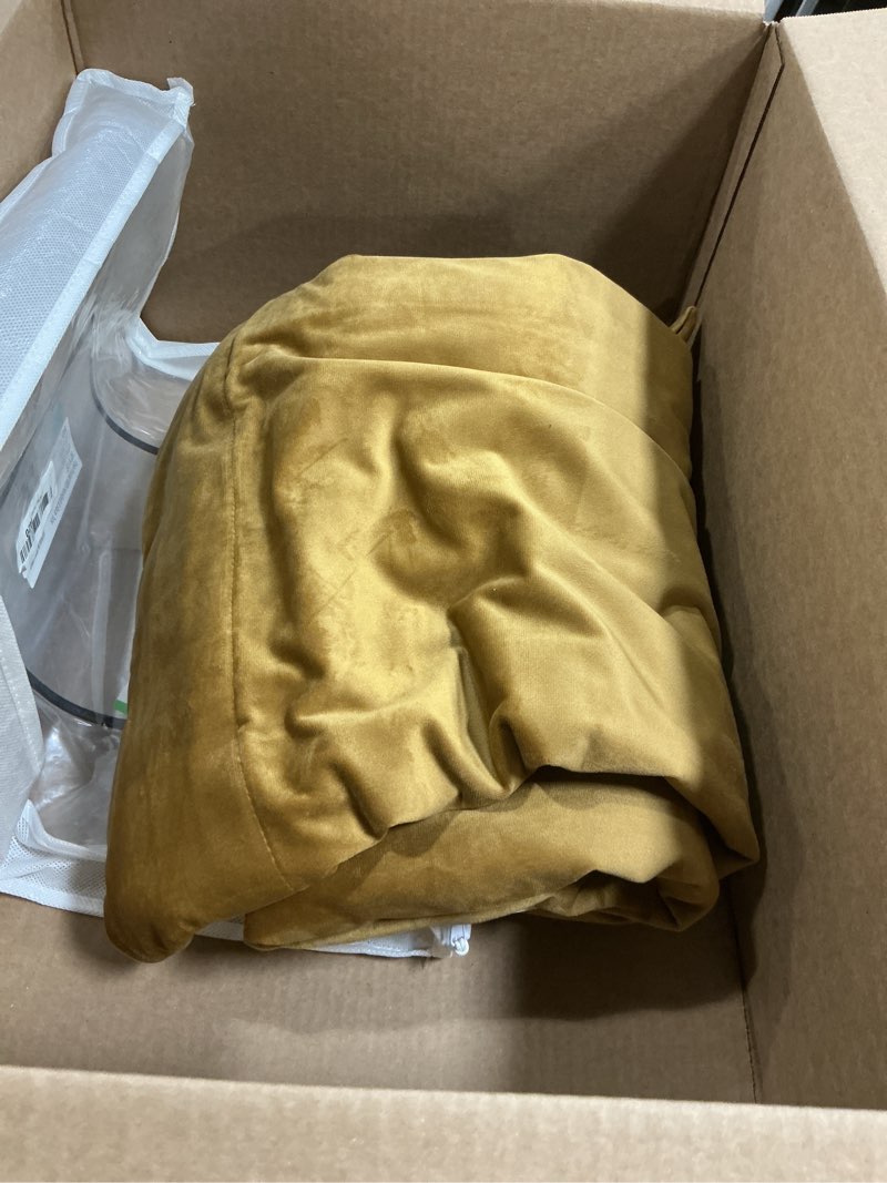 Condition photo showing Good Condition for hpd half price drapes signature plush velvet blackout curtains for bedroom (1 panel), 50w x 108l hotel black out curtains for living room, thermal insulated blackout curtains, apple cider gold apple cider gold 50"w x 108"l (pack of 1)
