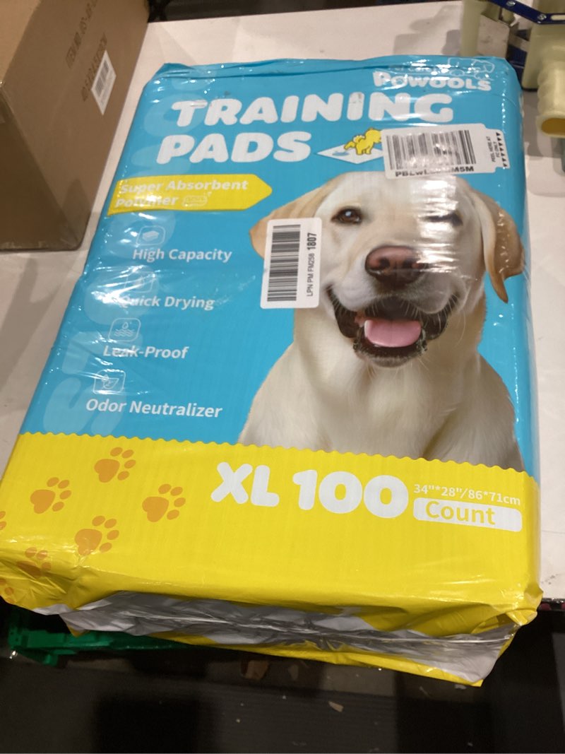 Condition photo showing New/Like New for 100-Pack X-Large Puppy Pads - 34'' x 28'' Pee Pads for Dogs Potty Training with Leak-Proof Quick-Dry Design, 6-Layer Wee Wee Pads for Dogs, Blue 34" x 28" (100 Packs) Blue