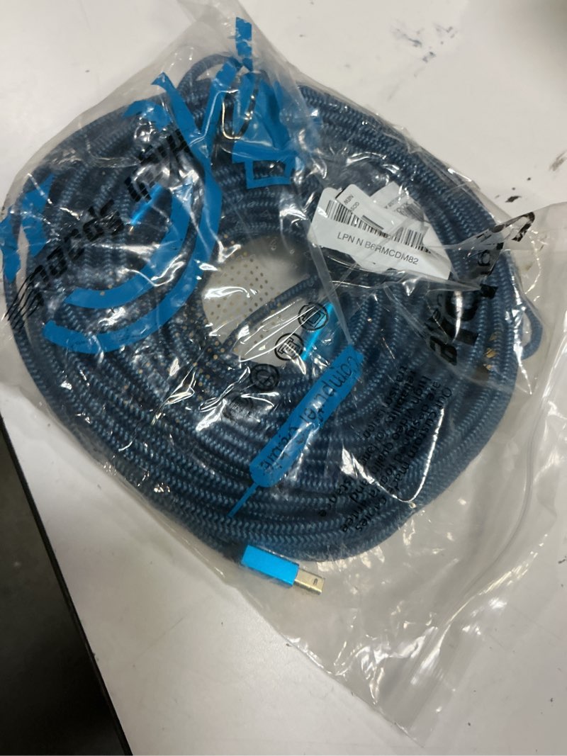 Condition photo showing Good Condition for 100ft active usb 2.0 cable, type a to type b, high speed printer cable compatible with hp, canon, dell, epson, xerox and more 100ft usb type a to type b printer cable blue