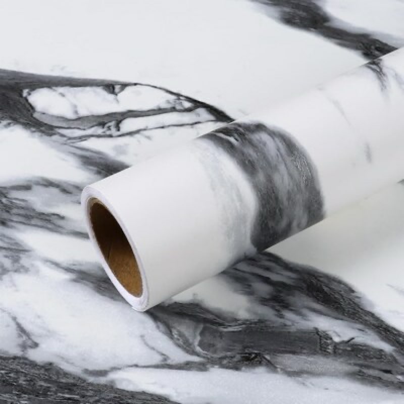 VEELIKE VEELIKE Modern Black and White Liquid Marble Contact Paper for Countertops