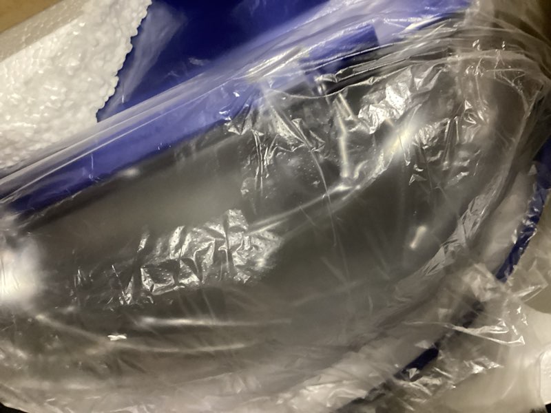 Condition photo showing item condition for MASSY Egg Shape(Oval) Makeup Storage Box, Countertop Portable Vanity Cosmetics Organizer Preppy Blue