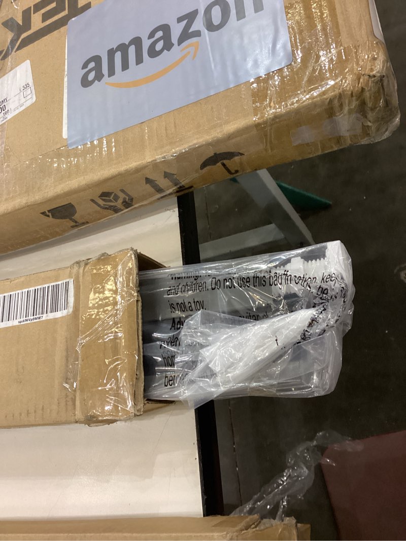 Condition photo showing As Is for LazBlinds Cordless Cellular Shades, No Tools No Drill Blackout Honeycomb Shades Pleated Blinds for Windows, 30'' W x 48'' H, Midnight Black Blackout-midnight Black 30'' W x 48'' H