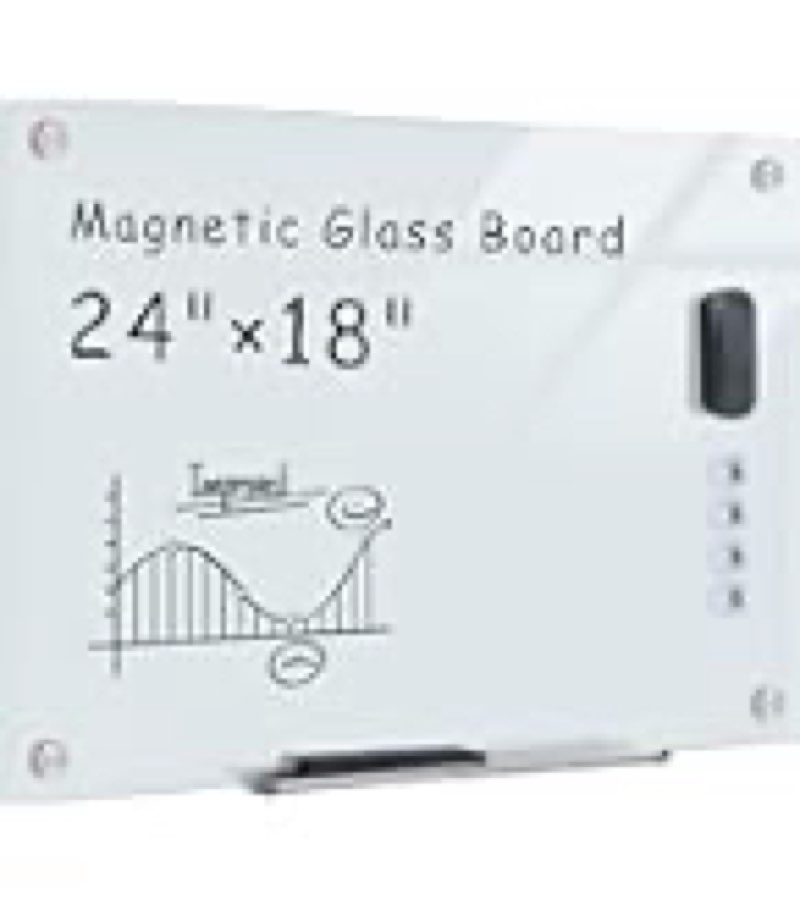 Mifuro Magnetic Glass Whiteboard?60"x48" Wall Mounted Frameless Dry Erase Board for Office, Home & S