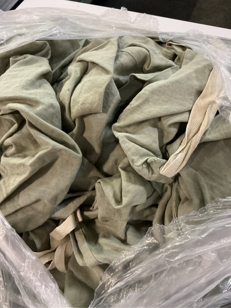 Condition photo showing Good Condition for european linen duvet cover, king/cal king, willowleaf