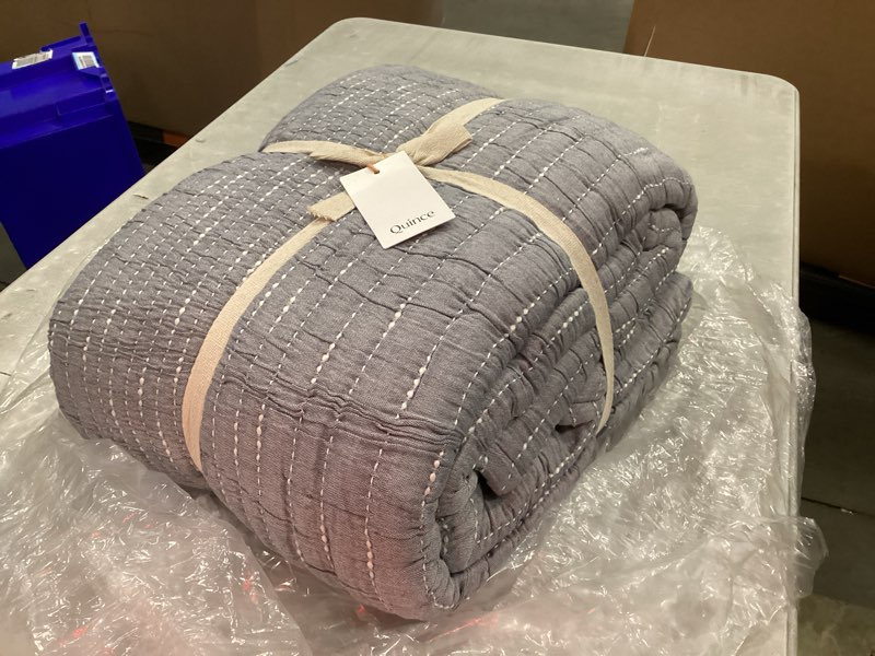Condition photo showing Good Condition for organic cotton channel stitch coverlet only full/queen