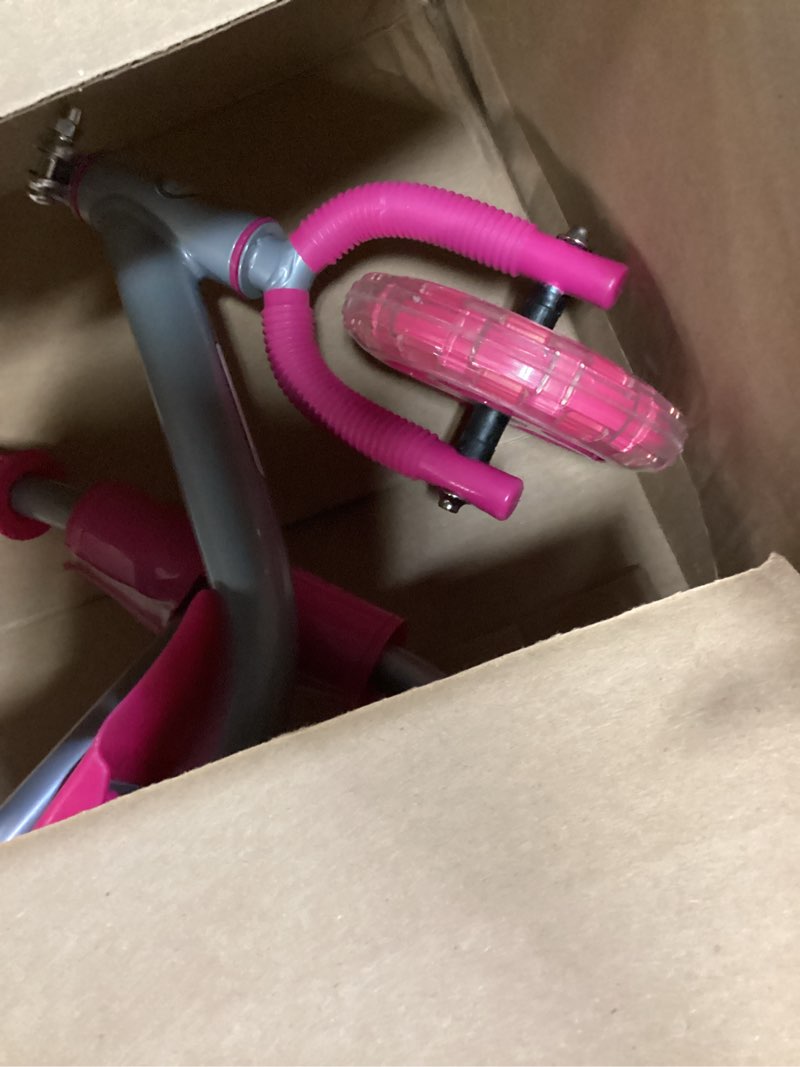 Condition photo showing As Is for razor jr. lil’ kick – 3-wheel kick scooter for younger children (ages 3+), max rider weight 44 lb (20 kg) pink scooter