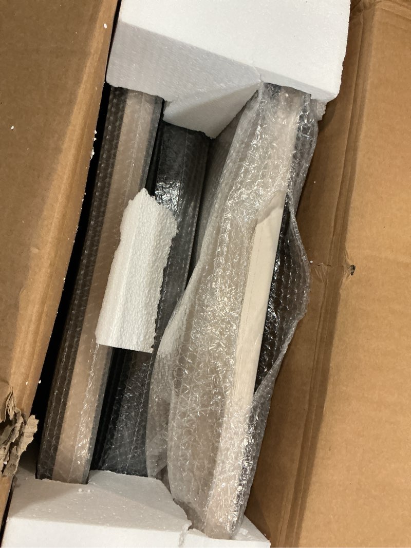 Condition photo showing As Is for 3D Textured Black and White Abstract Wall Art with LED Lights Moon Design, 3 Piece Modern Wall Paintings Artwork for Walls, Minimalist Neutral Black Beige Wall Decor for LIving Room, Hallway, Bedroom 24" H x 52" W (Total Size) Moon Light