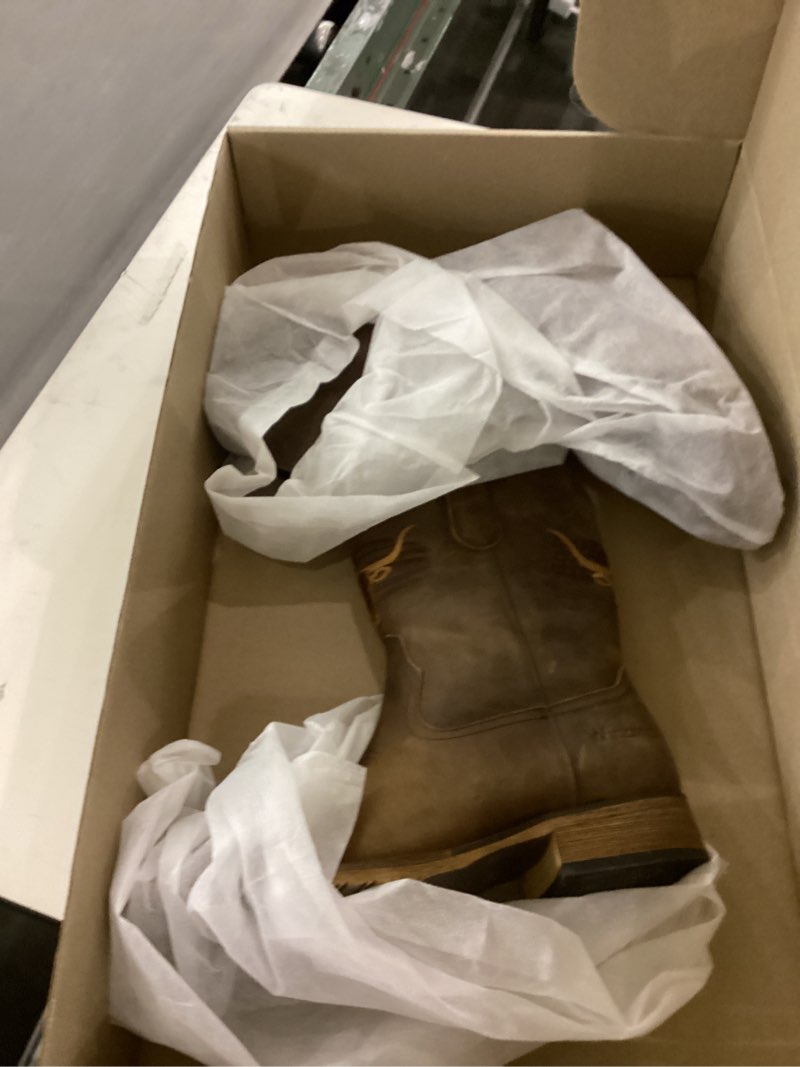 MacePhenoMelon Cowboy Boots For Men Square Toe Western Men's Boots Real Leather Retro Pull On Countr