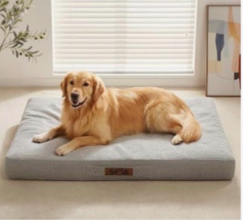 sytopia indestructible dog bed, 42" xl chew proof dog bed for extra large dogs (90 lbs), durable wat