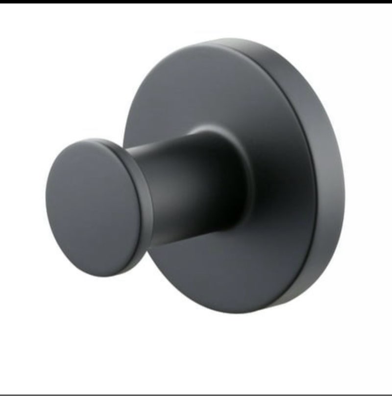 mainstays modern round robe hook in matte black  2 pack