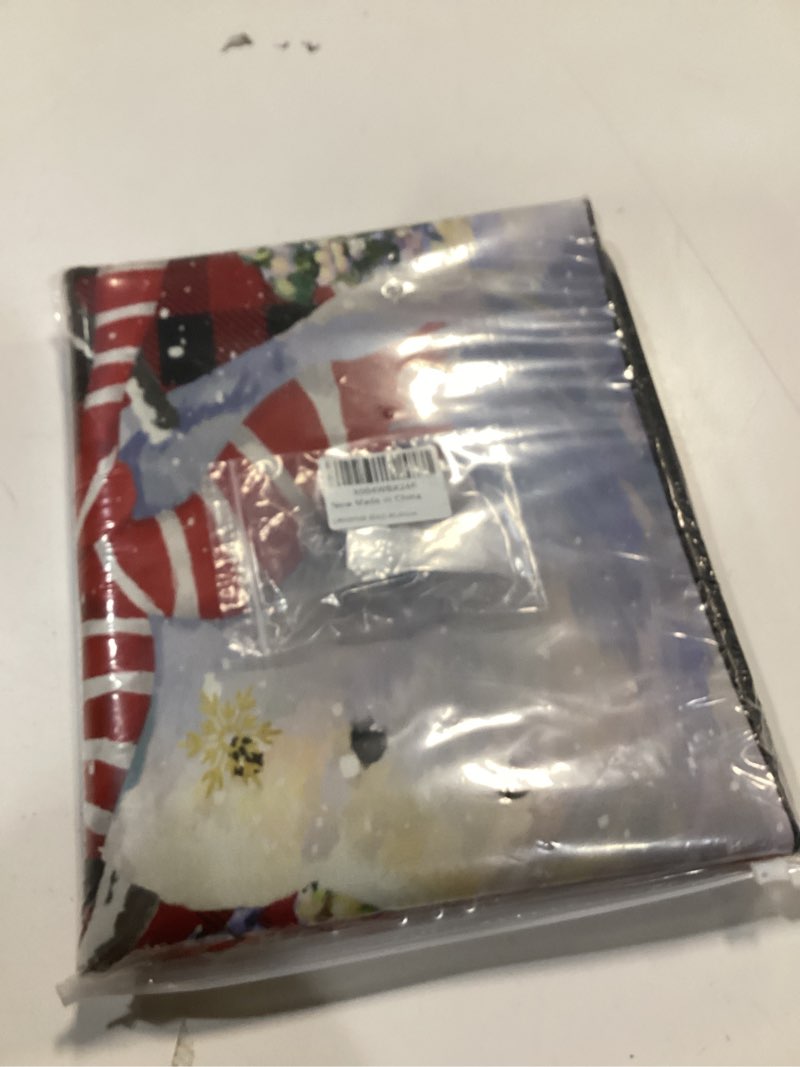 Condition photo showing New/Like New for Christmas Snowman Stove Cover for Electric Stove, Winter Christmas Tree Snowflake Red Plaid Stove Top Cover for Glass Top, Heat Rubber Mat Foldable Cooktop Cover Top Protector, 36"x21" 36" x 21" Red,Black