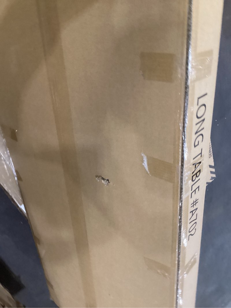 Condition photo showing As Is for Extra Long Desk with Bookshelf - 71" Double Long Writing Table for 2-Person Workstation, Modern Study Work Computer Desk for Home and Office, Black 71x23.6 inch Black