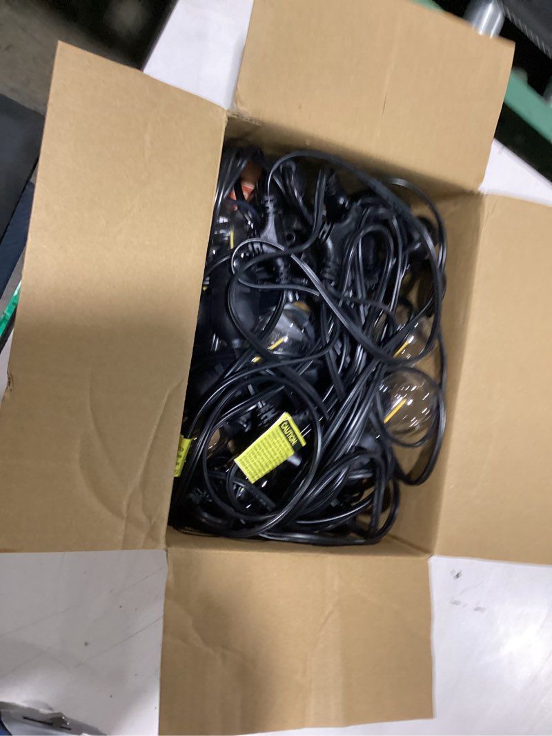 Condition photo showing Good Condition for addlon led outdoor string lights 48ft with edison vintage shatterproof bulbs and commercial grade weatherproof strand - etl listed decorative lights for patio garden black 48ft