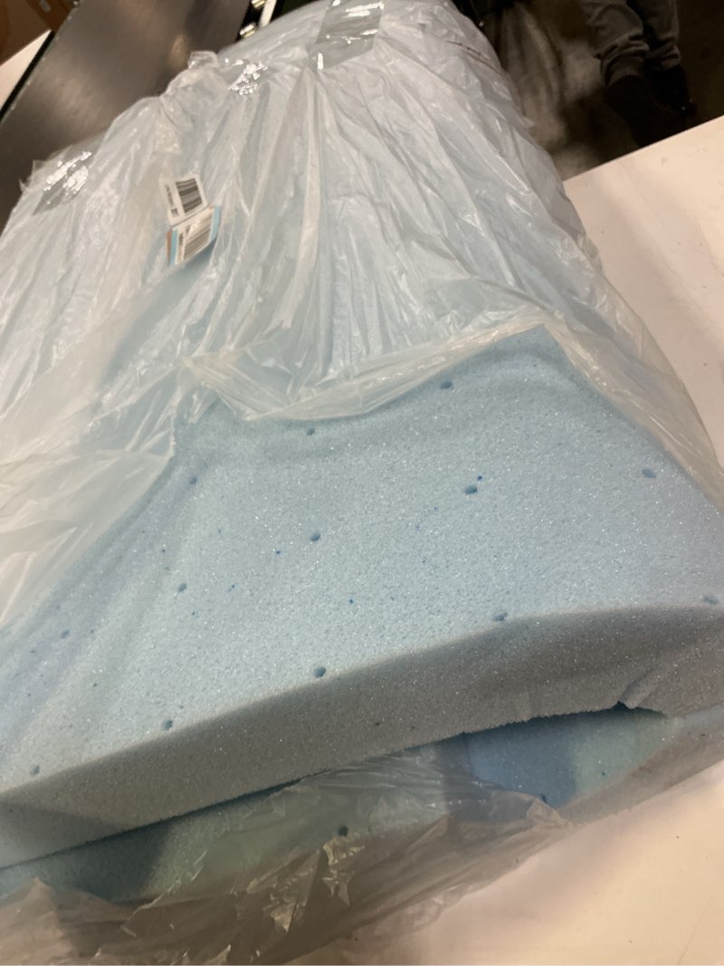 Condition photo showing As Is for VALUXE Full Mattress Topper 3 Inch Cooling Gel Memory Foam, CertiPUR-US Certified Topper & Pad for Back Pain Relief, Soft Breathable Bedding with Pressure Relief (Blue) Full 3 INCH