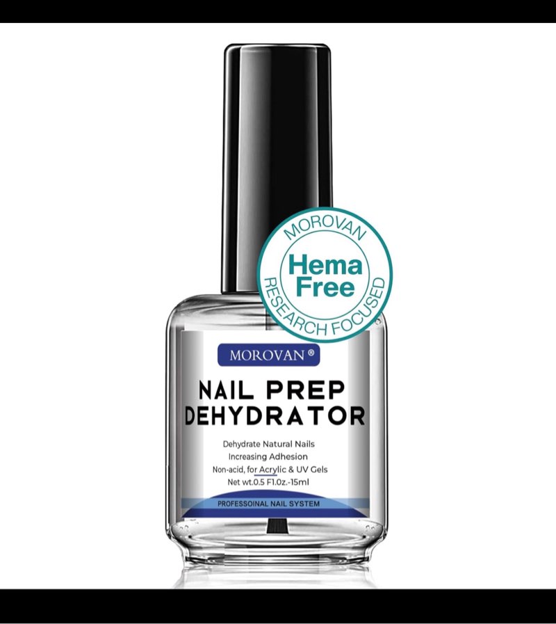 Morovan Acid Free Professional Nail Dehydrator Prep for UV Gel Polish Acrylic Nails Fast Dry Natural Nail Primer Base Varnish Manicure Bonder 0.5 oz