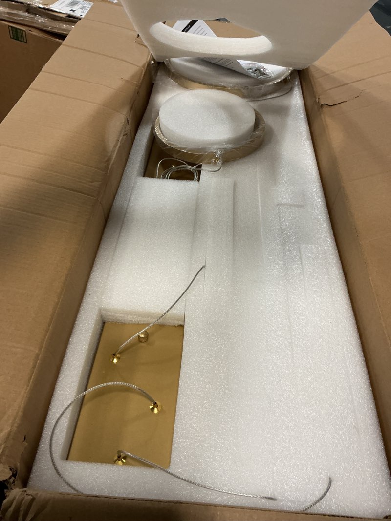 Condition photo showing Good Condition for kackae 46" Modern LED Chandelier Gold Linear LED Pendant Light Dimmable with Remote Control Kitchen Island Light for Dining Room Bar 3000K-6000K 46in Crystal Gold