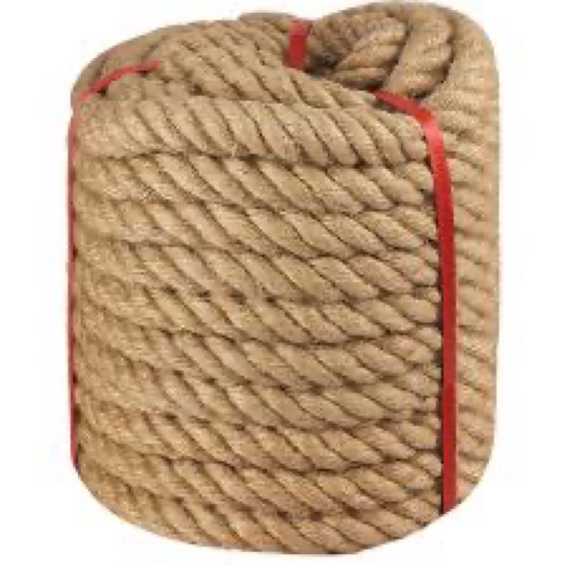 Twisted Manila Rope 1-1/4 in x 100 feet Natural Hemp Rope for Docks Railing Nautical Landscaping Cra