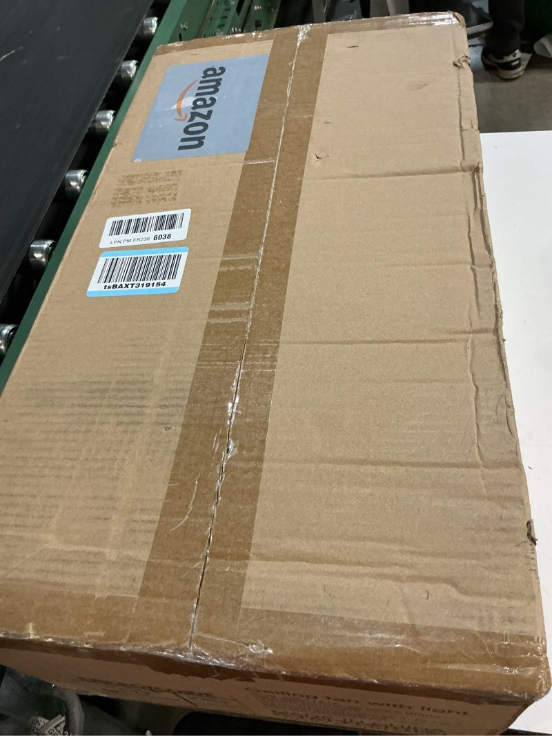 Condition photo showing New/Like New for 52 inch Flush Mount Black Ceiling Fans with Lights Remote Control, 5 Reversible Blade Farmhouse Low Profile Ceiling Fan with Crystal Lighting Chandelier for Bedroom Living Room (Black)