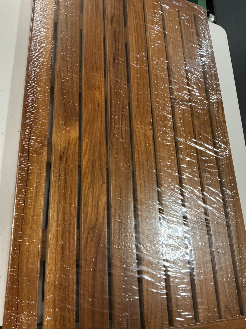 Condition photo showing New/Like New for utoplike teak bath mat, large wood shower mats for bathroom, 31.7"x17.9" sturdy floor mat for indoor spa or outdoor 31.7" x 17.9" (rectangular)