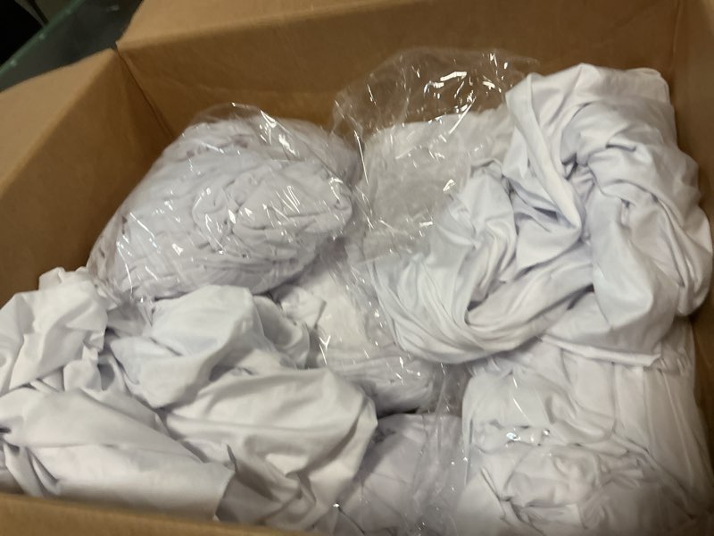 Condition photo showing Good Condition for 6 pieces Packs White Spandex Table Clothes for 6 Foot Rectangle Tables, Wrinkle Resistant Fitted Tables Cover, Washable Stretch Table Skirts for Weddings Parties Banquet Birthday Festival White 6FT(6Pack)