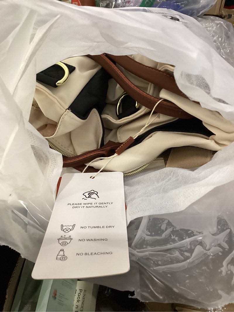 Condition photo showing Good Condition for lovevook teacher tote bag for women, laptop bag work bags computer bag, professional briefcase business large purses handbag gifts, black-beige-brown, 17 inch black-beige-brown 17.3 inch
