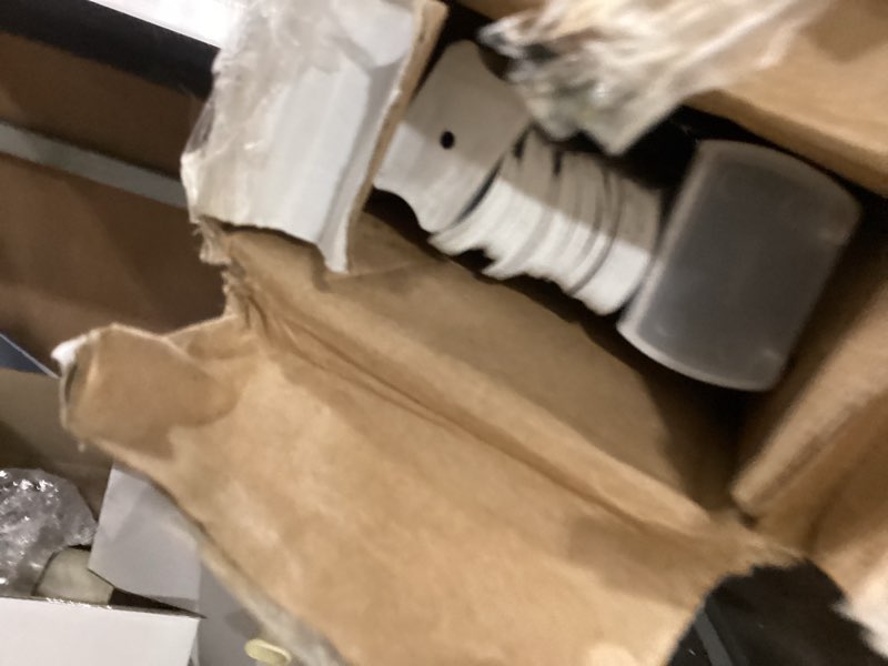 Condition photo showing As Is for project source 1-in slat width 72-in x 72-in cordless white vinyl light filtering mini-blinds