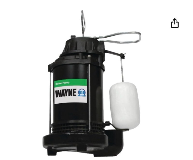 wayne cdu790-1/3 hp submersible cast iron and stainless steel sump pump with integrated vertical flo