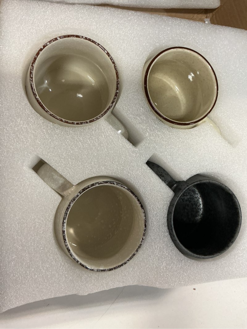 Condition photo showing Good Condition for clothmile 2.8 inch 4 pieces japanese retro ceramics mug asian chinese coffee cups set for restaurant, diner, farmhouse, coffee shop, home