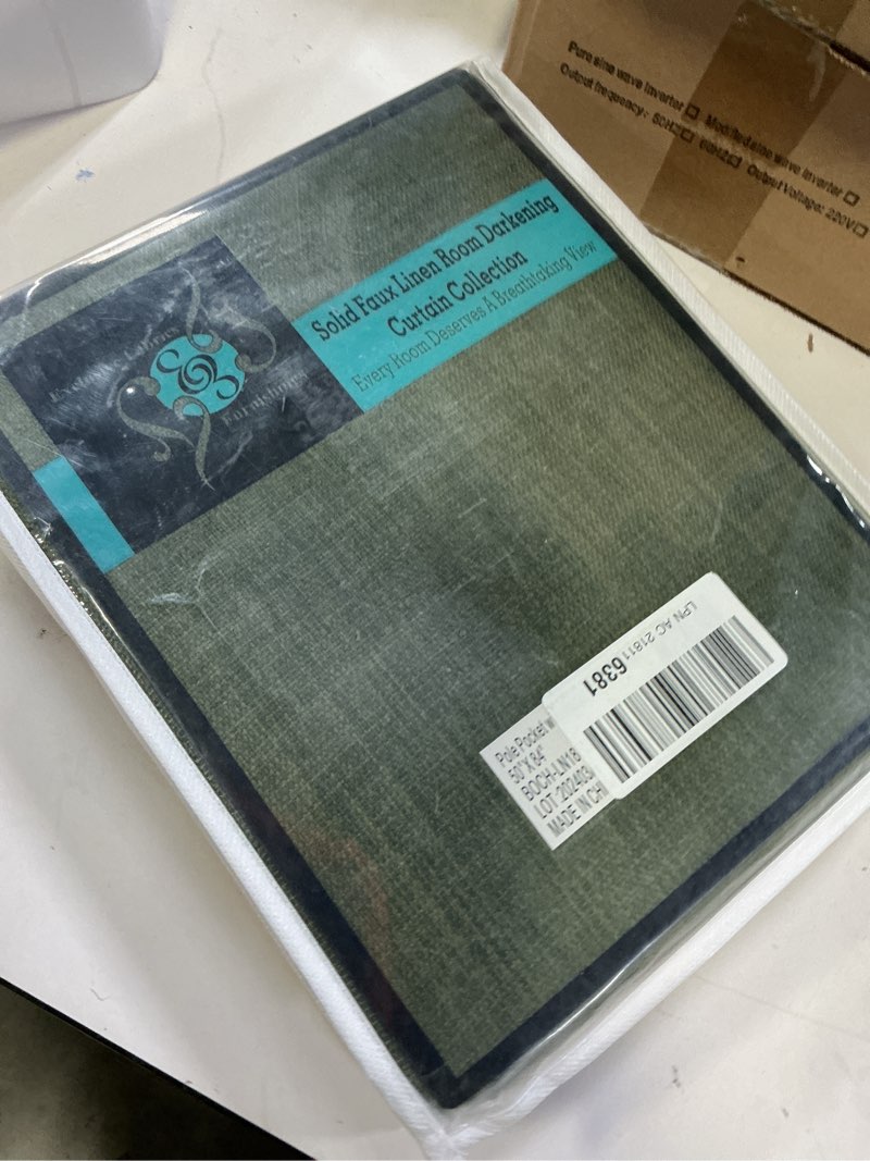 Condition photo showing New/Like New for hpd half price drapes - faux linen curtains for living room (1 panel) - 50w x 84l - textured room darkening curtains for bedroom 84 inches long - drapes for home decor, tuscany green tuscany green 50"w x 84"l (pack of 1)
