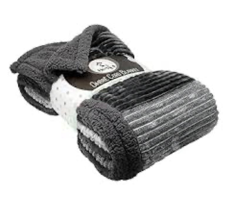 Close Up Henry's Luxury Blanket, High-Quality XXL Blanket, Fluffy Soft Fleece, Lambskin Plush (Thick Design), Sherpa Look - Warm, 150 x 200 cm, Grey/Anthracite