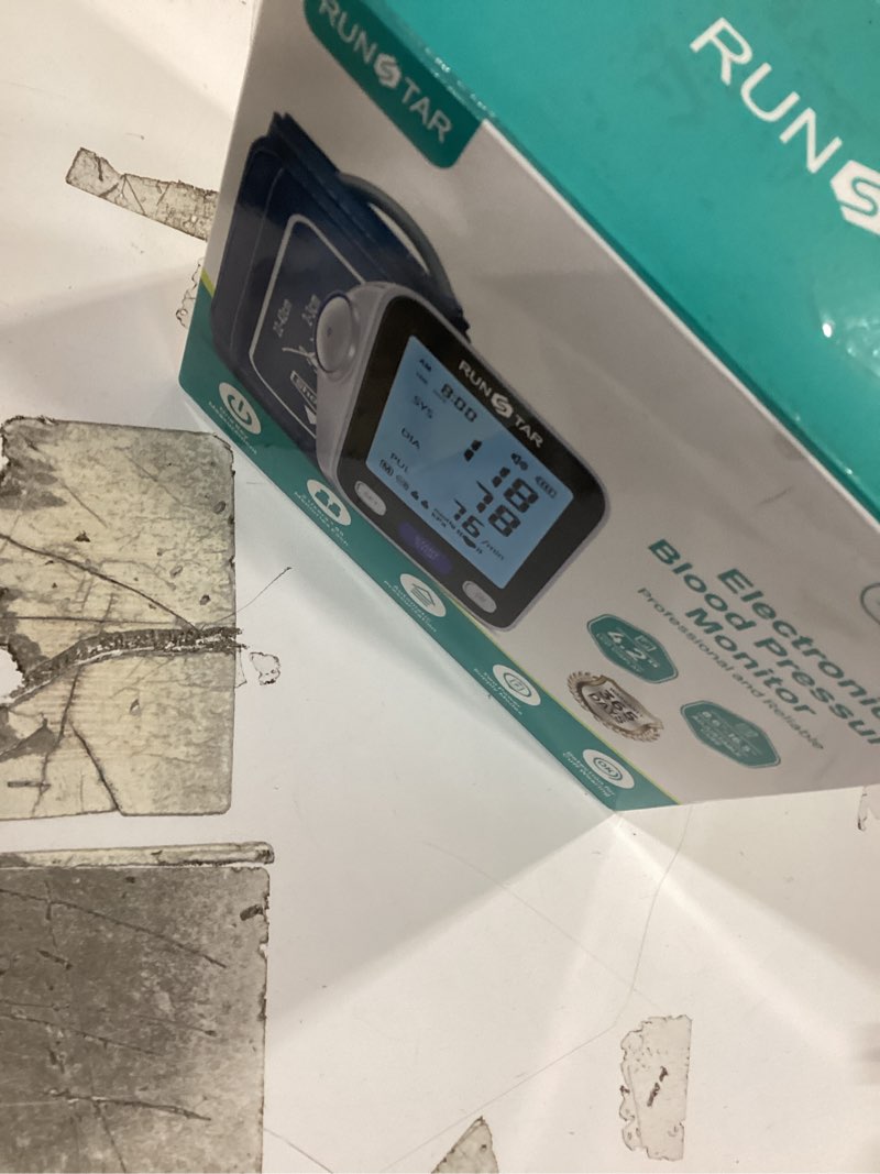 Condition photo showing Good Condition for runstar upper arm blood pressure monitor with wide range cuff (8.6'' -16.5'') for home use fsa&hsa eligible, automatic digital bp machine with storage bag, 2x99 reading memory
