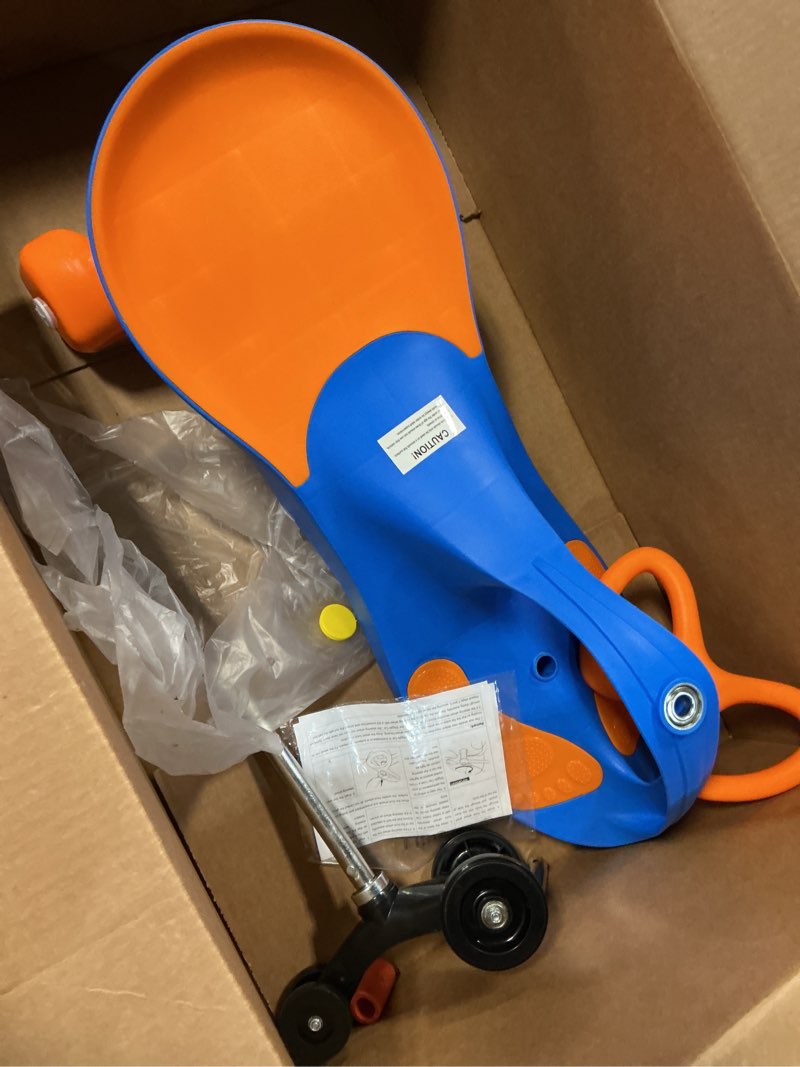 Condition photo showing Good Condition for wiggle car - ride on toy for ages 3 and up - toddler ride on toys with no batteries, gears, or pedals just twist, wiggle, and go by lil’ rider ( blue and orange)