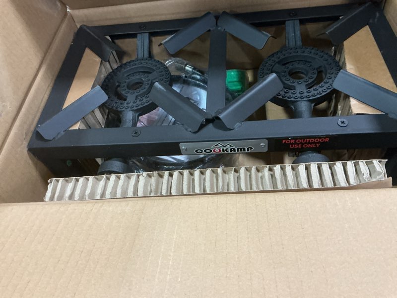 Condition photo showing Good Condition for Propane Double Burner Angle Iron Camp Stove with CSA Listed Regulator and 4ft Hose (SA2200)