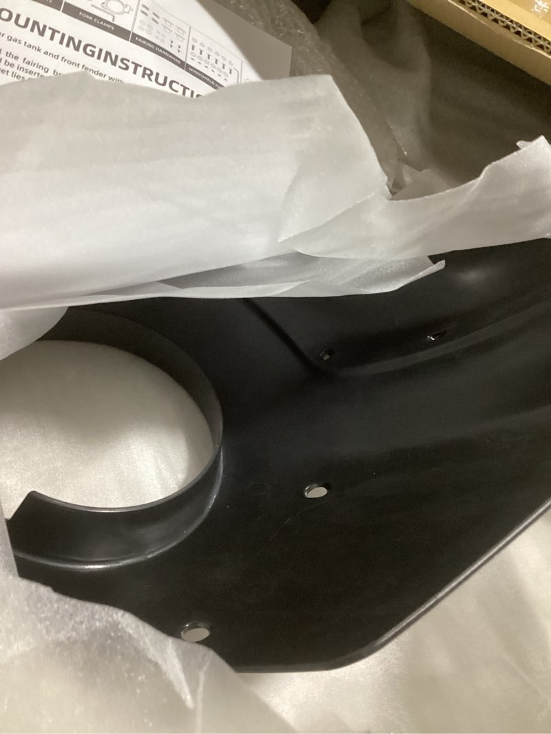 Condition photo showing Good Condition for fatecim motorcycle 5.75" headlight fairing with 13" smoke windshield windscreen & 48-58mm mounting kit headlight extension block for harley 2018 2019 2020 2021 2022 softail fxbb street bob a - 13" smoke windscreen