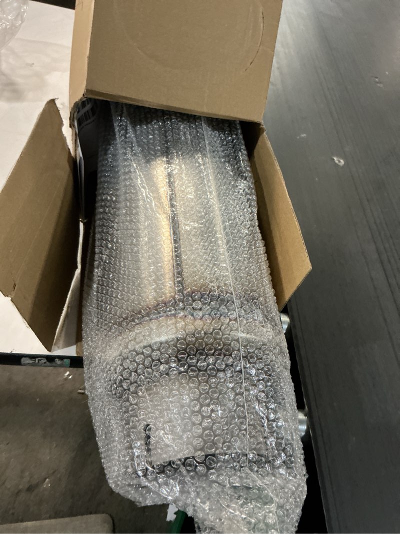 Condition photo showing As Is for LCGP 5" Inlet Diesel Exhaust Muffler, 5'' Inlet & Outlet, 7" x 24" Body 30" Whole Length Universal Resonator, Straight Through Design, Stainless Steel Mufflers Resonator 5" Inlet 30" Overall Length(7" wide)