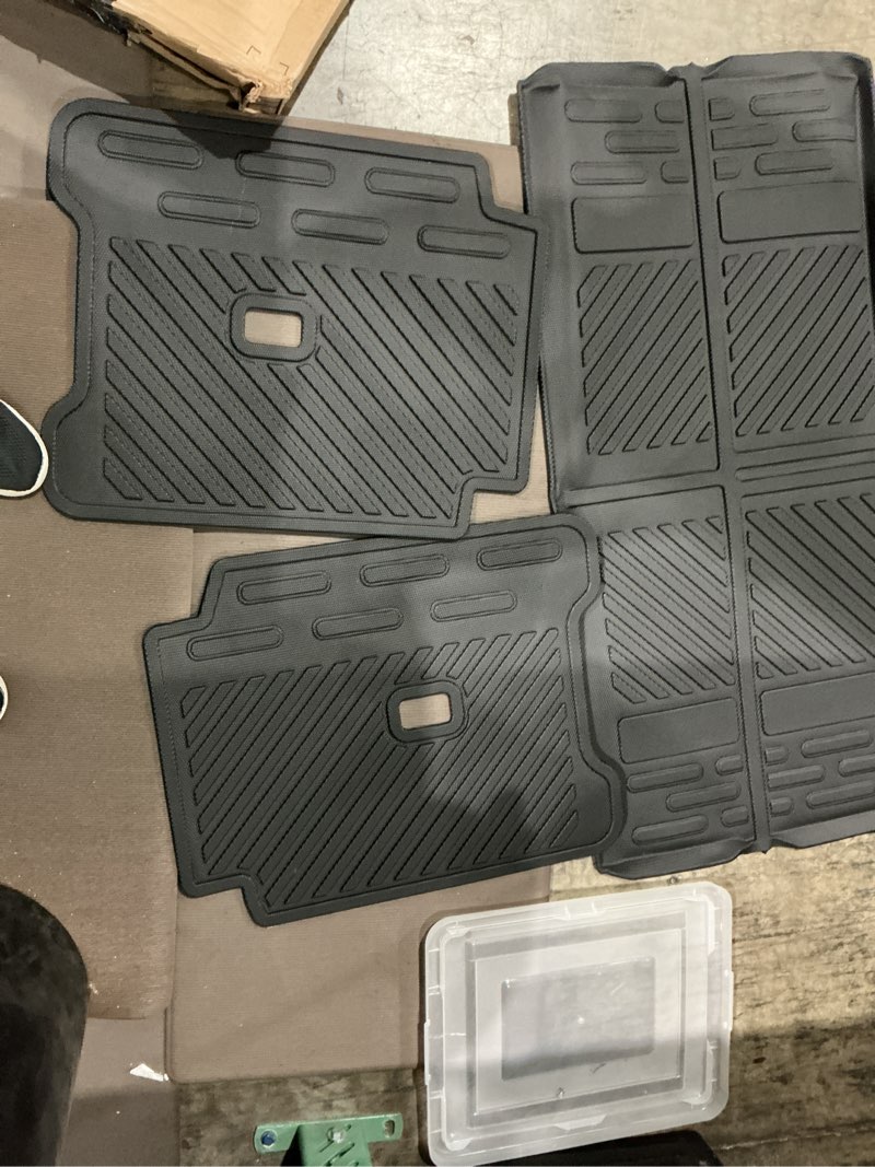 Condition photo showing As Is for line molded rear seat protector and floor mats designed for the 2021+ ford bronco 2-door.