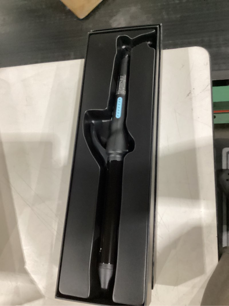 Condition photo showing New/Like New for bio ionic long barrel curling iron with moisture heat technology & nanoionic mx versatile curling wand - multiple barrel sizes for tight, classic, loose & soft curls 1.25 inch (loose curls) black