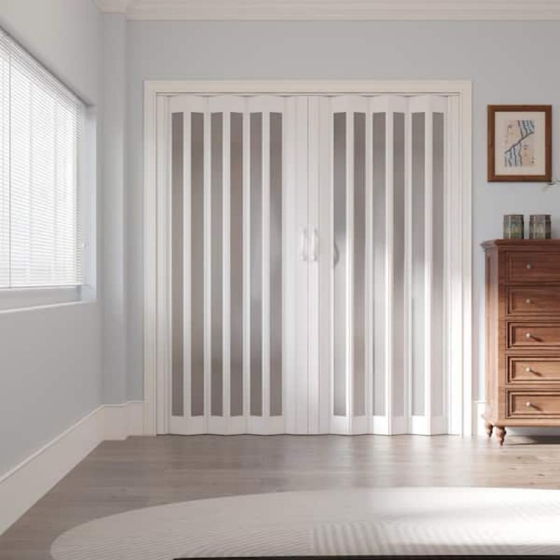 ARK DESIGN 76 in. x 78.75 in. White Dual Layer 1 Lite Frosted Acrylic