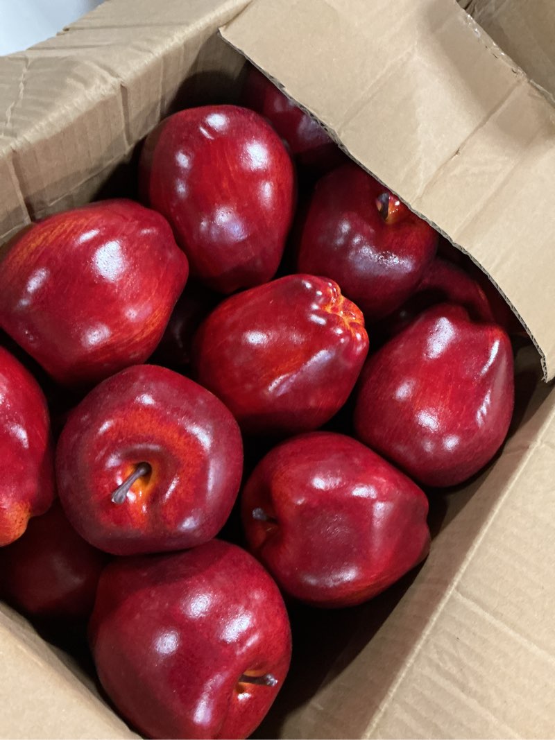Condition photo showing Good Condition for zeayea 24 pcs artificial apples, realistic fake red delicious apples, decorative lifelike faux apples for home kitchen festival party photography christmas decoration