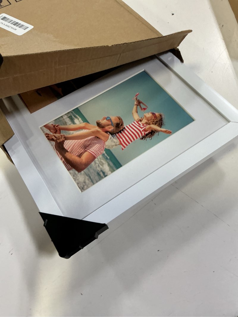 Condition photo showing Good Condition for decoruhome 8x24 picture frames collage wall decor, display 5pcs 4x6 photos with mat or 1pcs 8x24 unmatted, 5 4x6 collage picture frames for wall mounting, white 8x24 (5-4x6) white