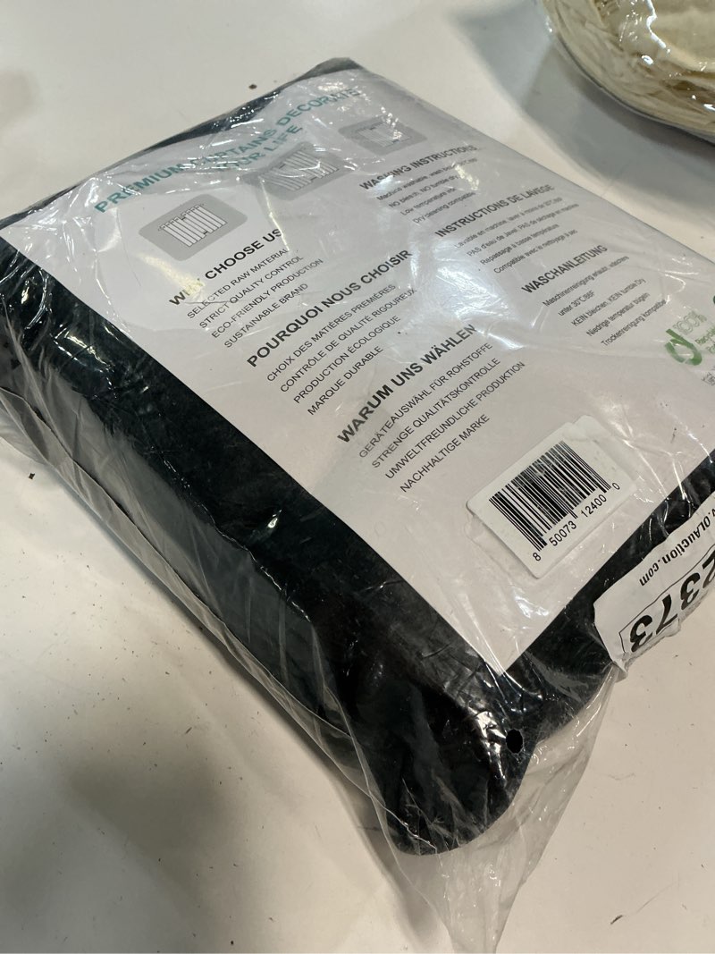 Condition photo showing New/Like New for igemaeve black 100% blackout curtains 84 inch length 2 panels set, black out curtains for bedroom 84 inch long, rod pocket energy saving room darkening drapes for living room dining room window